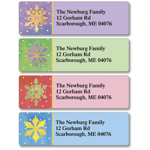 Watercolor Snowflake Classic Return Address Labels (4 designs)