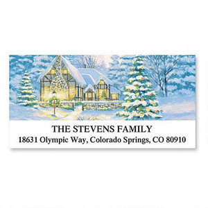 Christmas Cottage Return Address Labels-1
