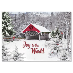 Christmas Covered Bridge Religious Christmas Greeting Cards