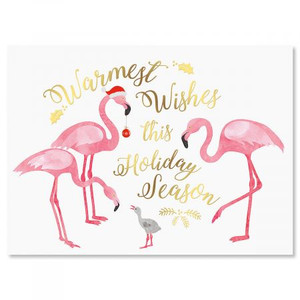Flamingo Deluxe Foil Christmas Greeting Cards Flamingo Deluxe Foil Christmas Greeting Cards