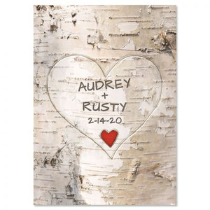 Tree Carving Personalized Valentine Card Tree Carving Personalized Valentine Card