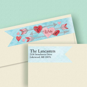 Arrow Hearts Wrap Around Diecut Address Labels Arrow Hearts Wrap Around Diecut Address Labels