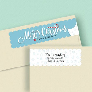 Merry Christmas Wrap Around Address Labels