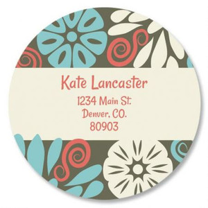 Vintage Bloom Round Address Labels Vintage Bloom Round Address Labels