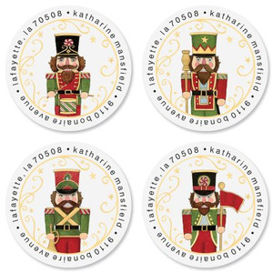 Holiday Magic Nutcrackers Round Address Labels (4 Designs) Holiday Magic Nutcrackers Round Address Labels (4 Designs)