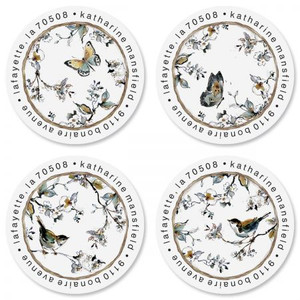 Spring Branches Round Address Labels (4 Designs) Spring Branches Round Address Labels (4 Designs)