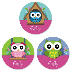 Personalized Colorful Owl Stickers Personalized Colorful Owl Stickers
