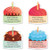 Birthday Cupcakes Diecut Address Labels (4 Designs)