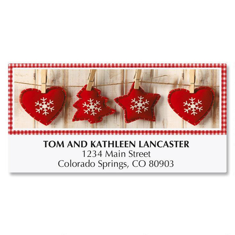 Snowflake Felt Ornaments Return Address Labels