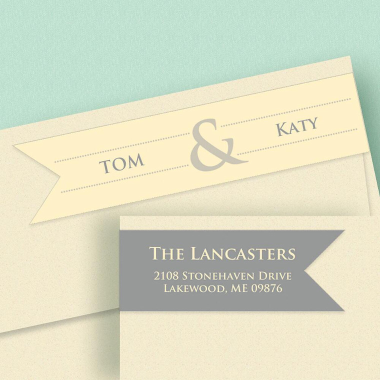 Modern Couple Wrap Around Return Address Labels