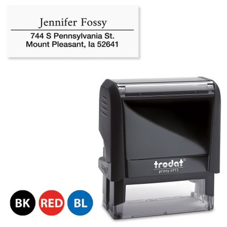 Accent Line Self-Inking Address Stamp
