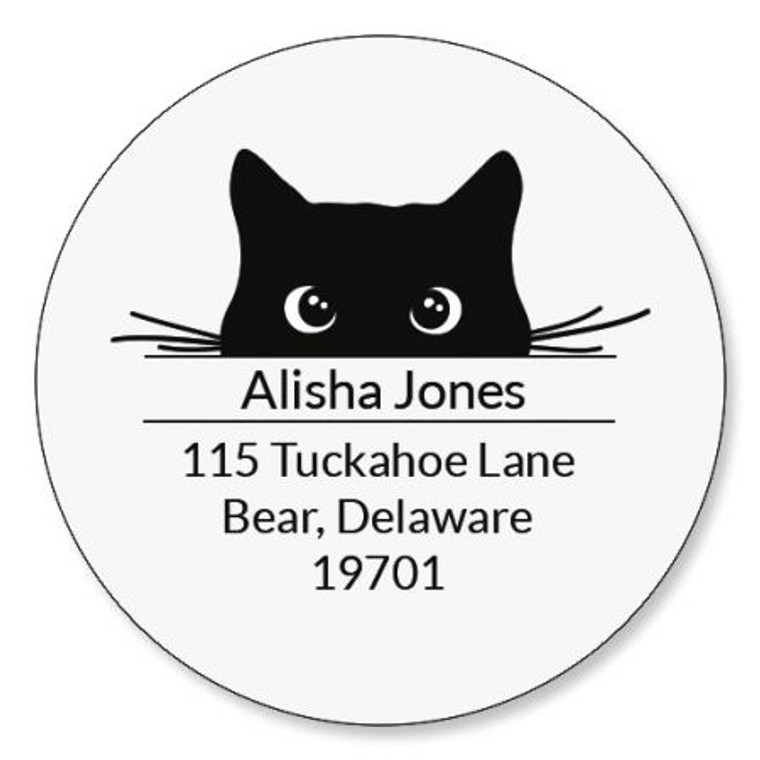Cat Paws Round Self-Inking Address Stamp