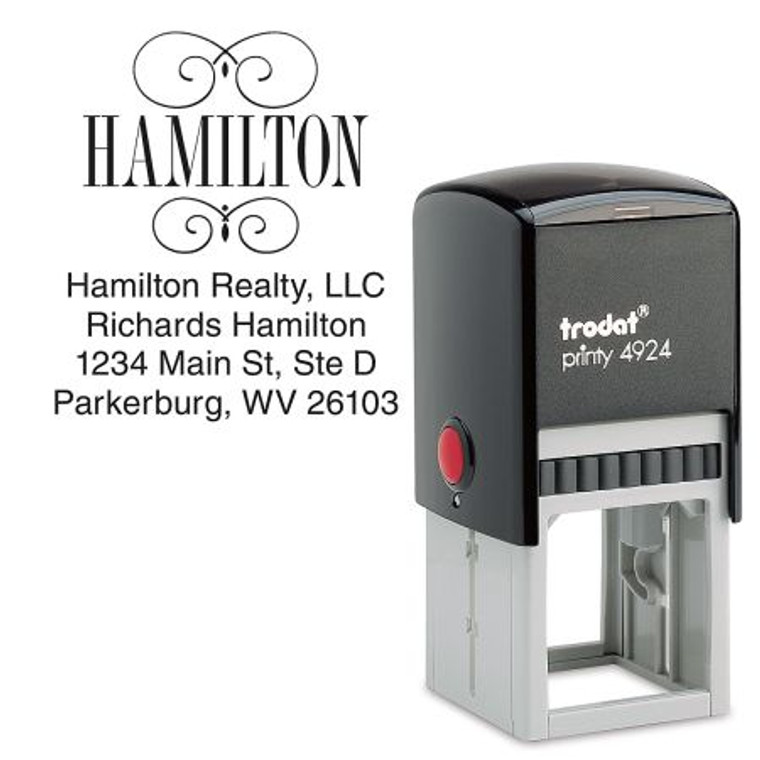Square Name Self-Inking Address Stamp