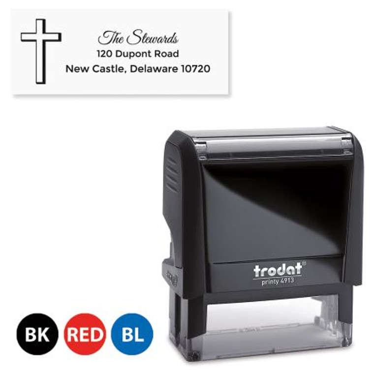 Simple Cross Self-Inking Address Stamp