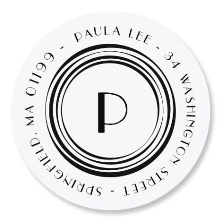 Circle Initial Self-Inking Address Stamp