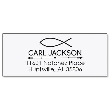 Faith Fish Self Inking Address Stamp