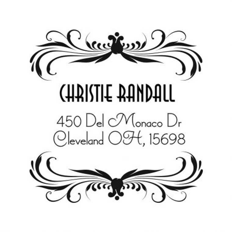 Deco Square Self-Inking Address Stamp