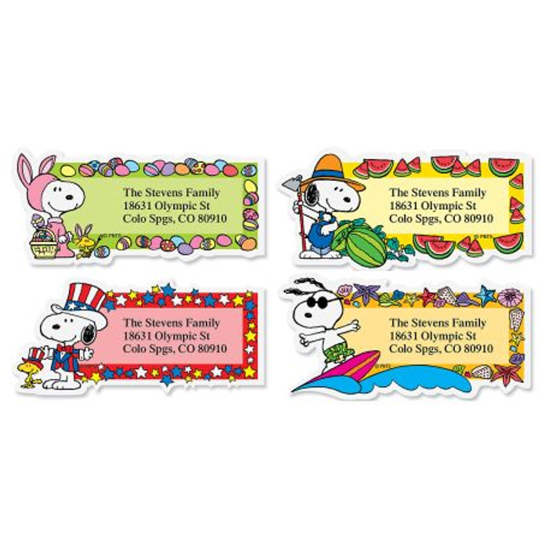 Snoopy™ Seasons of Fun Diecut Address Labels (12 Designs)