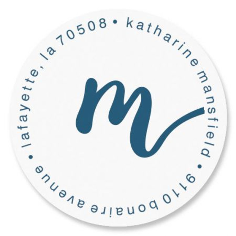 Cursive Initial Round Address Labels
