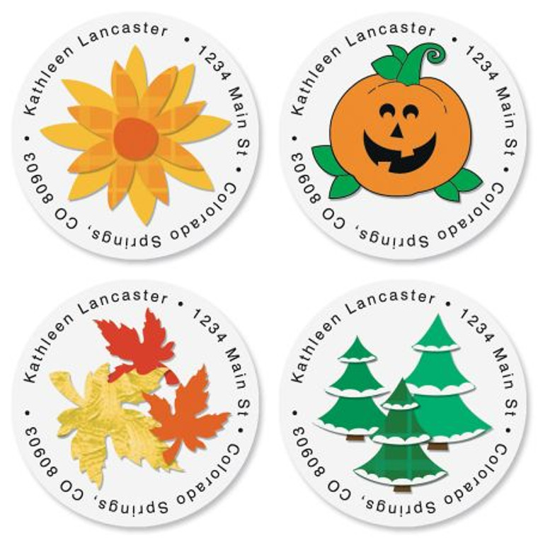 Year Round Round Address Labels (12 designs)