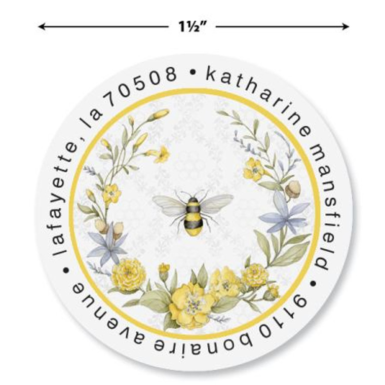 Summer Bee Round Address Labels (4 Designs)