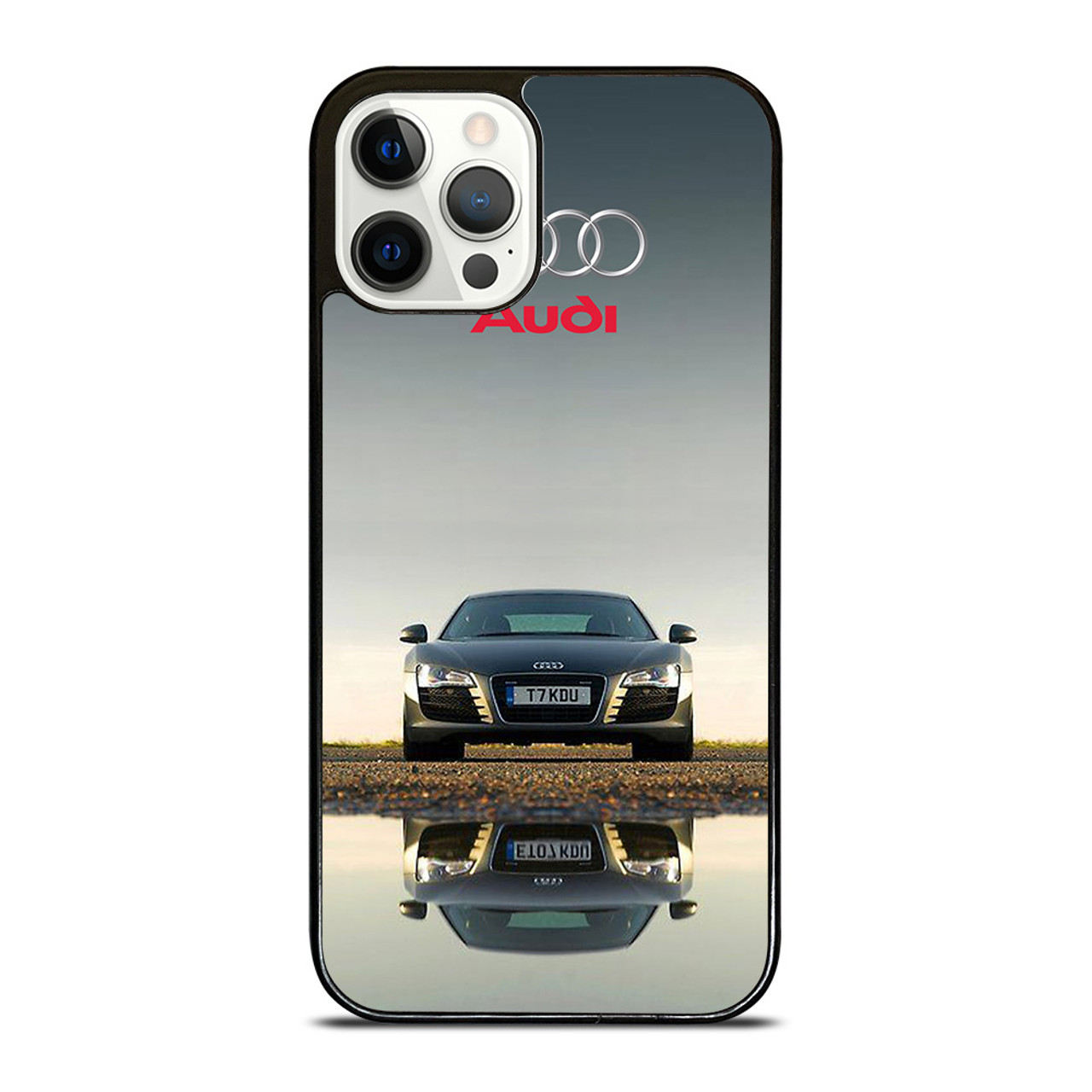 Printed Rubber Clip Phone Case Cover For iPhone - Audi V8 TFSI