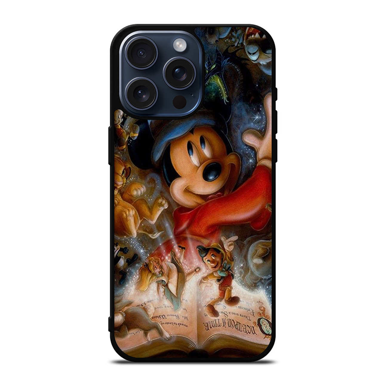 イングレム Inglem iPhone 15 Pro Max Case, Disney Hybrid Case, Charaful Multi  Mickey Mouse