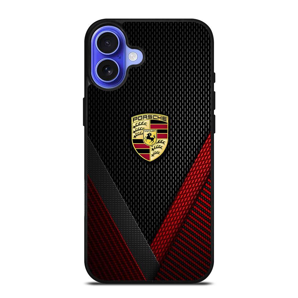PORSCHE LOGO CARBON iPhone 16 Case PORSCHE LOGO CARBON iPhone 16 Case