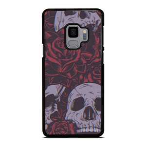 BLACK SKULLS AND ROSES Samsung Galaxy S9 Case BLACK SKULLS AND ROSES Samsung Galaxy S9 Case