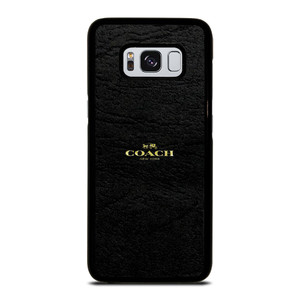 COACH NEW YORK BLACK LEATHER Samsung Galaxy S8 Case COACH NEW YORK BLACK LEATHER Samsung Galaxy S8 Case