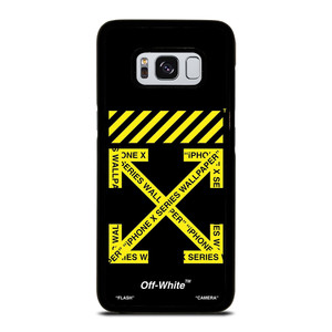 OFF WHITE LOGO YELLOW STRIPE Samsung Galaxy S8 Case