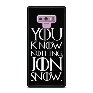 GAME OF THRONES KNOW NOTHING JON SNOW black rubber Samsung Galaxy Note 9 Case