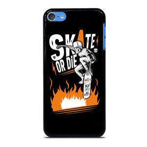 SKULL SKATE OR DIE ORANGE ARTWORK iPod Touch 7 Case