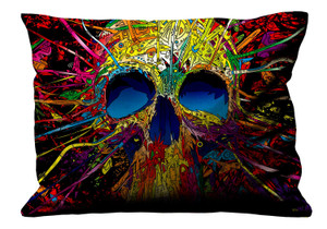 VINTAGE ARTISTIC SKULL Pillow Case Cover Recta