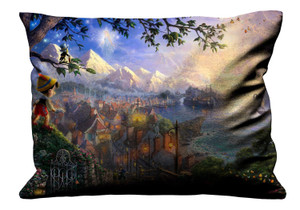 THOMAS KINKADE PINOCCHIO Pillow Case Cover Recta THOMAS KINKADE PINOCCHIO Pillow Case Cover Recta