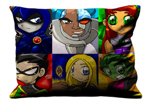 TEEN TITANS TEAM Pillow Case Cover Recta TEEN TITANS TEAM Pillow Case Cover Recta