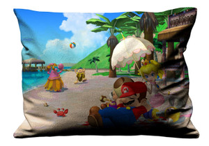 SUPER MARIO BROSS ON THE BEACH Pillow Case Cover Recta SUPER MARIO BROSS ON THE BEACH Pillow Case Cover Recta