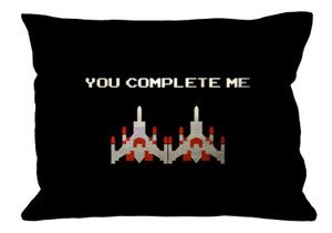GALAGA RETRO COUPLE Pillow Case Cover Recta GALAGA RETRO COUPLE Pillow Case Cover Recta