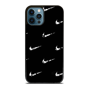 BLACK NIKE LOGO PATTERN iPhone 12 Pro Max Case BLACK NIKE LOGO PATTERN iPhone 12 Pro Max Case