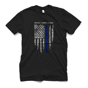 THE BLUE THIN LINE FLAG POLICE Men's T-Shirt THE BLUE THIN LINE FLAG POLICE Men's T-Shirt