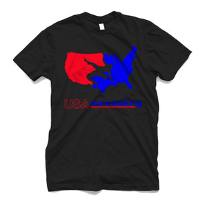 USA WRESTLING THE UNITED STATES MAP Men's T-Shirt USA WRESTLING THE UNITED STATES MAP Men's T-Shirt
