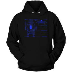 X WING MODEL T-65 STAR FIGHTER BLUEBRINT Hoodie