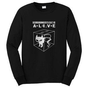 CAT DEAD ALIVE SCHRODINGER'S Long Sleeve T-Shirt CAT DEAD ALIVE SCHRODINGER'S Long Sleeve T-Shirt