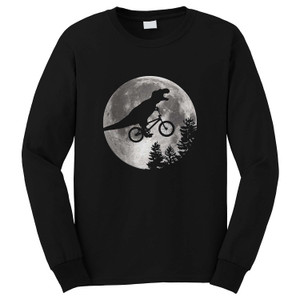HUMANS DINOSAUR ON BIKE E.T PARODY Long Sleeve T-Shirt
