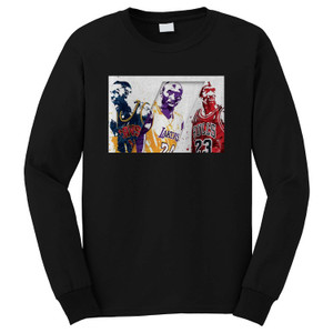 LEBRON JAMES KOBE BRYANT MICHAEL JORDAN Long Sleeve T-Shirt LEBRON JAMES KOBE BRYANT MICHAEL JORDAN Long Sleeve T-Shirt