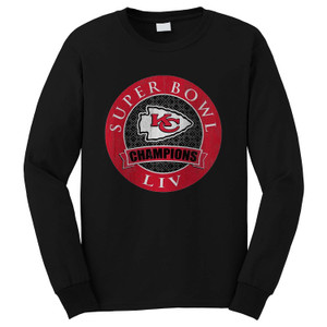 SUPER BOWL LIV 54 CHAMPIONS KANSAS CITY Long Sleeve T-Shirt SUPER BOWL LIV 54 CHAMPIONS KANSAS CITY Long Sleeve T-Shirt