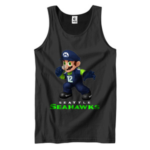 SEATTLE SEAHAWKS SUPER MARIO Men's Tank Top SEATTLE SEAHAWKS SUPER MARIO Men's Tank Top