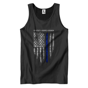 THE BLUE THIN LINE FLAG POLICE Men's Tank Top
