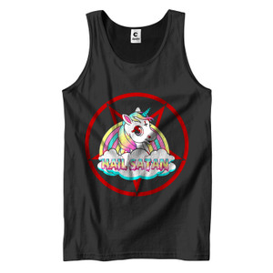 UNICORN HAIL SATAN DEATH METAL RAINBOW Men's Tank Top UNICORN HAIL SATAN DEATH METAL RAINBOW Men's Tank Top