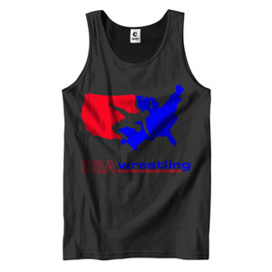USA WRESTLING THE UNITED STATES MAP Men's Tank Top USA WRESTLING THE UNITED STATES MAP Men's Tank Top